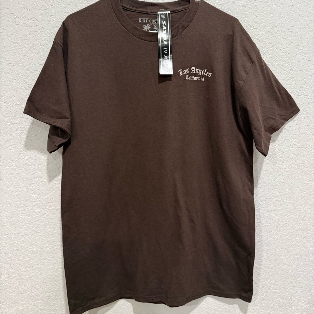 Riot Society Chocolate Tee with Los Angeles Graphic